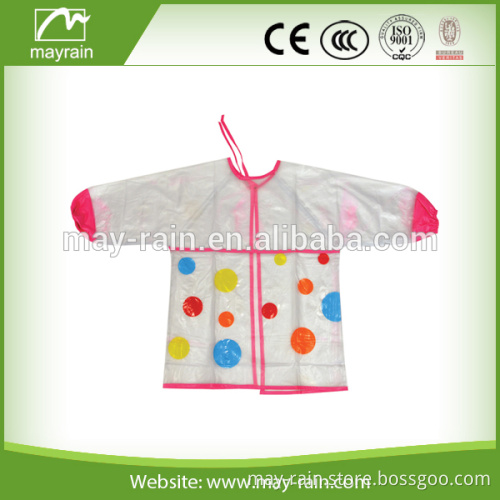 2016 transparent full sleeves pvc drawing apron